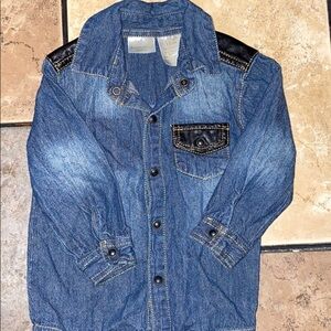 Kardashian Kids Chambray with Leather Button Up Size 12m